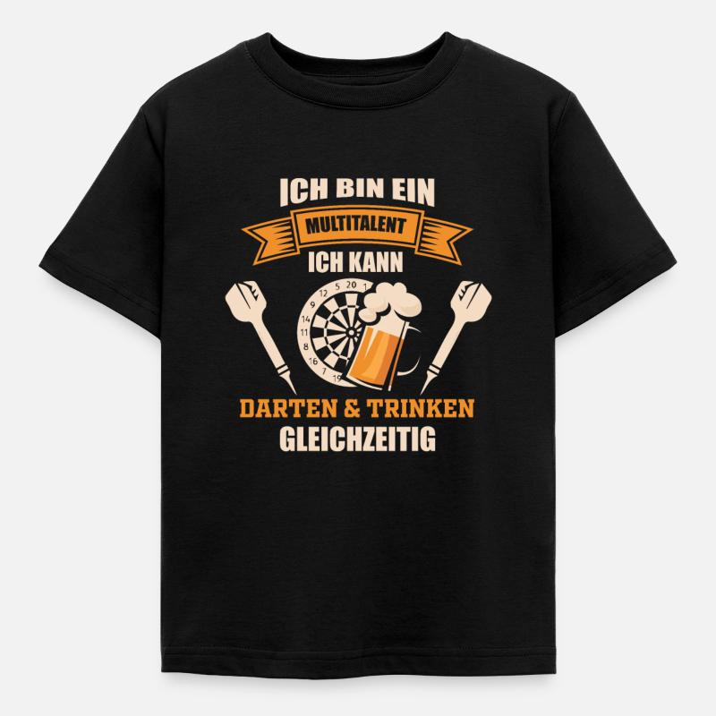 Dart Darten Multitalent - Kinder T-Shirt - Schwarz