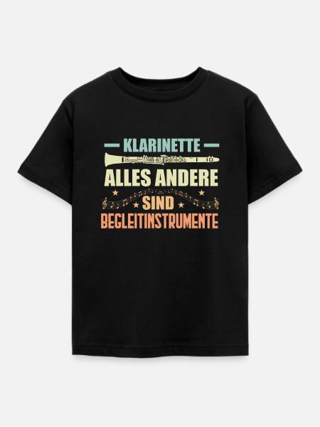 Klarinette Blasinstrument - Kinder T-Shirt - Schwarz