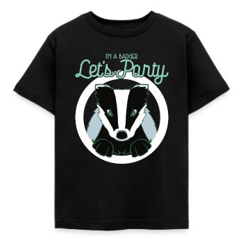 Je suis un blaireau faisons la fête - T-shirt Enfant - noir - Devant - AI Model Kid Female (0cm)