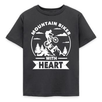 Les vététistes avec cœur sur la montagne - T-shirt Enfant - charbon - Devant - AI Model Kid Female (0cm)