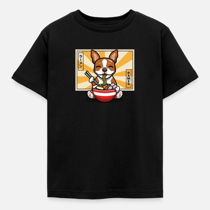 Roter Boston Terrier - Kinder T-Shirt - Schwarz