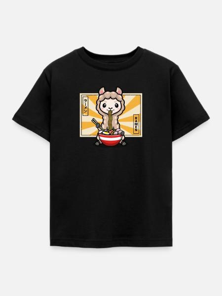 Lama - Kinder T-Shirt - Schwarz