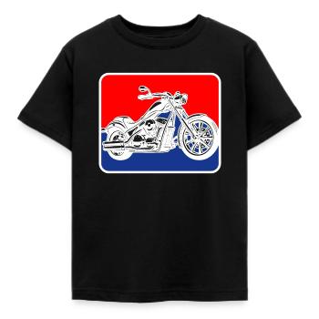 Logo de la moto américaine Chopper - T-shirt Enfant - noir - Devant - AI Model Kid Female (0cm)