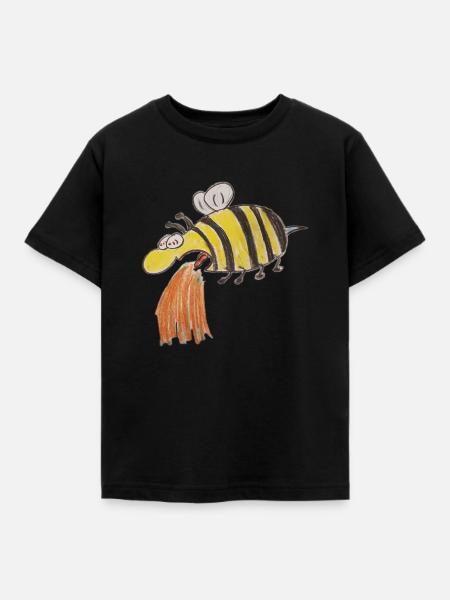 Lustiges Design. Kotzende Biene - Kinder T-Shirt - Schwarz