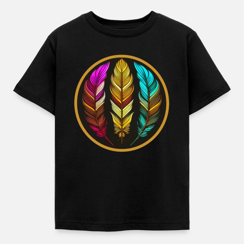 Emblem der 3 Federn - Kinder T-Shirt - Schwarz