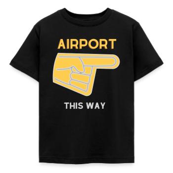 Flughafen auf diese Weise - Kinder T-Shirt - Schwarz - Vorne - AI Model Kid Female (0cm)