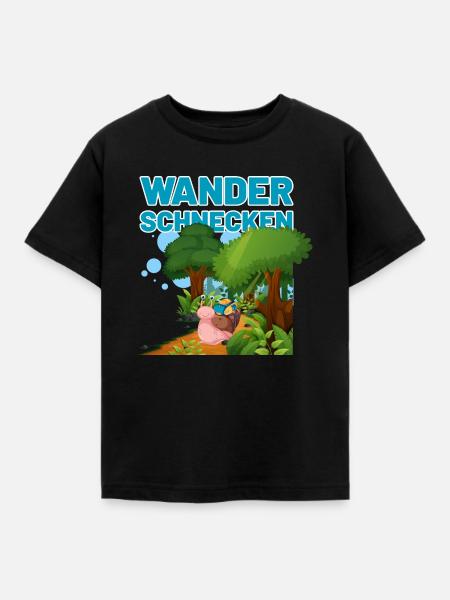 die Wanderschnecken blau - Kinder T-Shirt - Schwarz