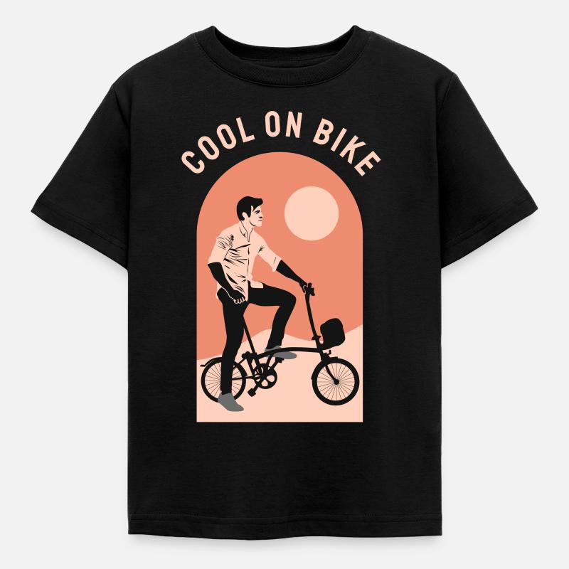 Cool commuter folding bicycle, Brompton London UK - Kids' T-Shirt - black