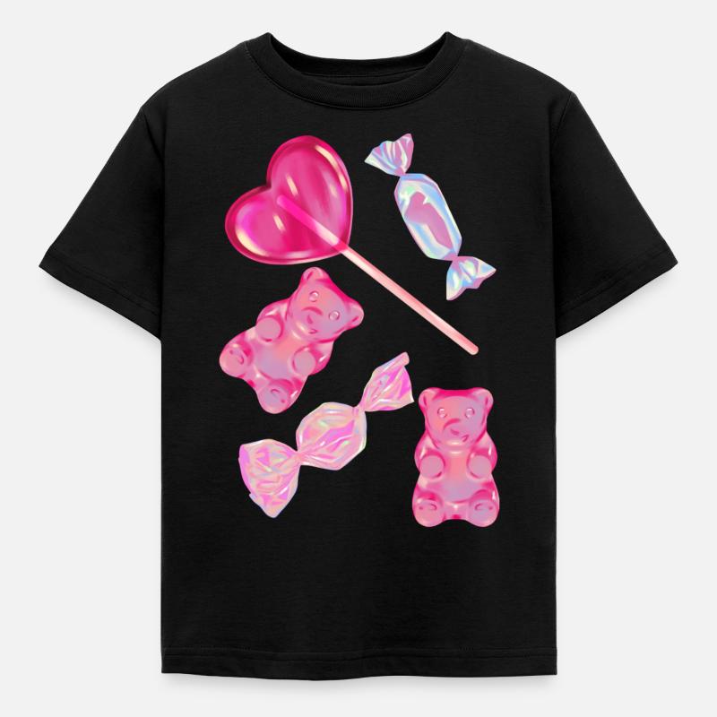 Süßigkeiten Candy - Kinder T-Shirt - Schwarz