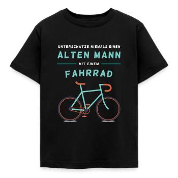 Vélo - Vieil homme - T-shirt Enfant - noir - Devant - AI Model Kid Female (0cm)