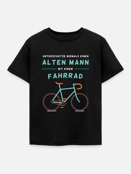 Fahrrad - Alten Mann - Kinder T-Shirt - Schwarz
