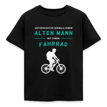 Vélo - Vieil homme - T-shirt Enfant - noir - Devant - AI Model Kid Female (0cm)