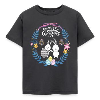 Frohe Ostern - Kinder T-Shirt - Dunkelgrau - Vorne - AI Model Kid Female (0cm)