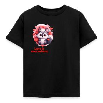 Animaux mignons de conception de la Saint-Valentin - T-shirt Enfant - noir - Devant - AI Model Kid Female (0cm)