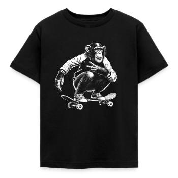 Chimpanzé sur un skateboard - T-shirt Enfant - noir - Devant - AI Model Kid Female (0cm)