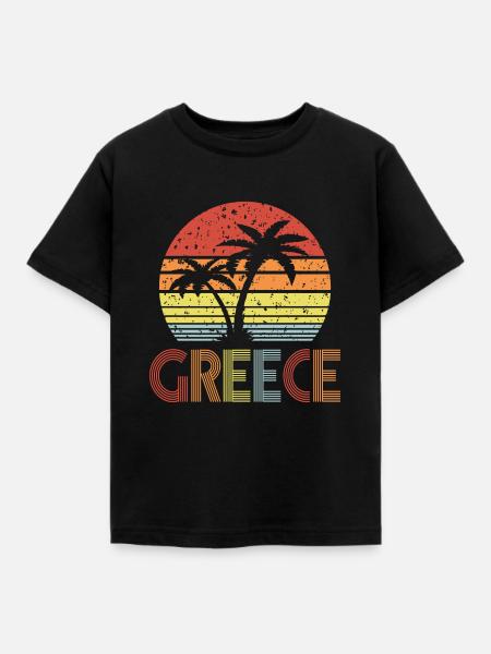 Greece - Kinder T-Shirt - Schwarz