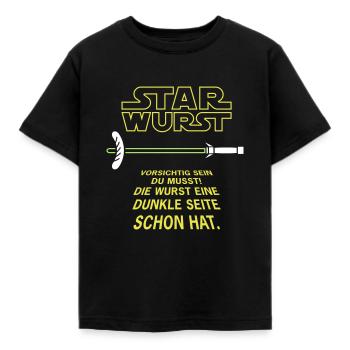STAR WURST - Kinder T-Shirt - Schwarz - Vorne - AI Model Kid Female (0cm)