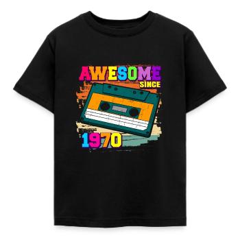 Awesome since 1970 Kassette 70er 52. Geburtstag - Kinder T-Shirt - Schwarz - Vorne - AI Model Kid Female (0cm)