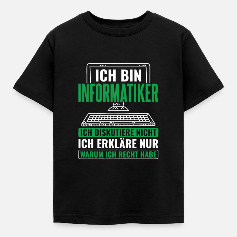 Informatik Informatiker Programmierer - Kinder T-Shirt - Schwarz