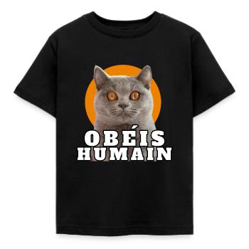 Katzendiktator gehorcht Menschen - Kinder T-Shirt - Schwarz - Vorne - AI Model Kid Female (0cm)