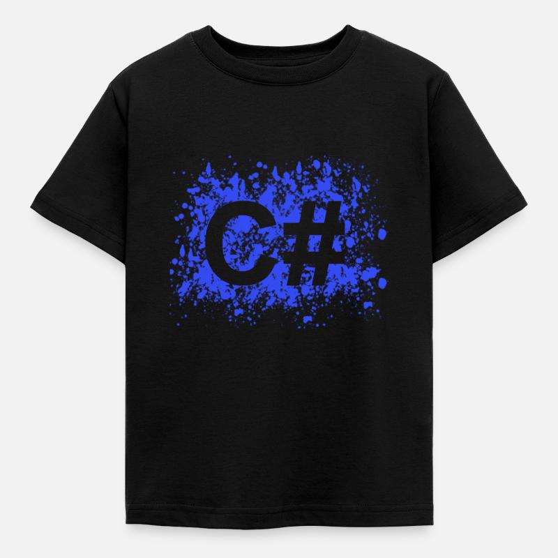 C # programmer software developer shirt - Kids' T-Shirt - black