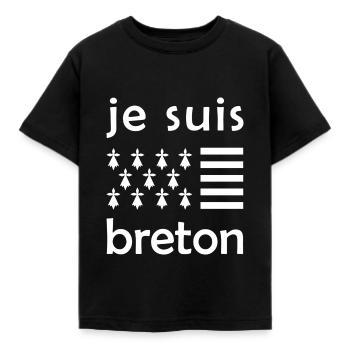 I am Breton - Kids' T-Shirt - black - Front - AI Model Kid Female (0cm)