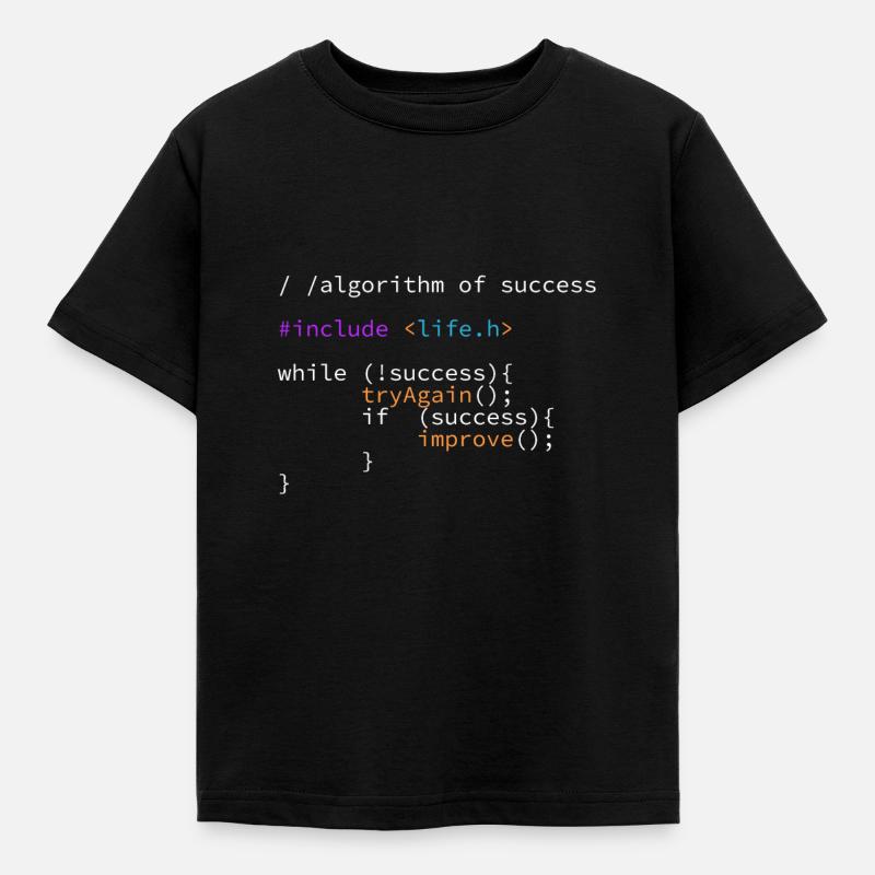 Code de programme algorithme de succès it développeur - T-shirt Enfant - noir