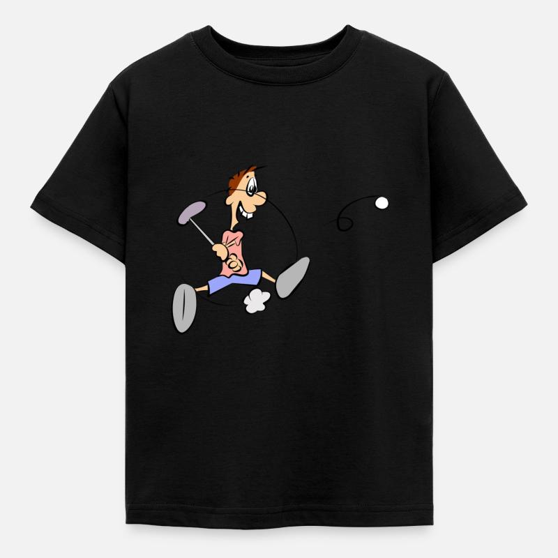 Playing a cartoon character playing golf - gift idea - Kids' T-Shirt - black
