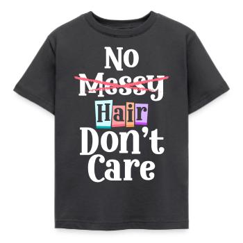 Glatze Platte Haarausfall Bart - Kinder T-Shirt - Dunkelgrau - Vorne - AI Model Kid Female (0cm)