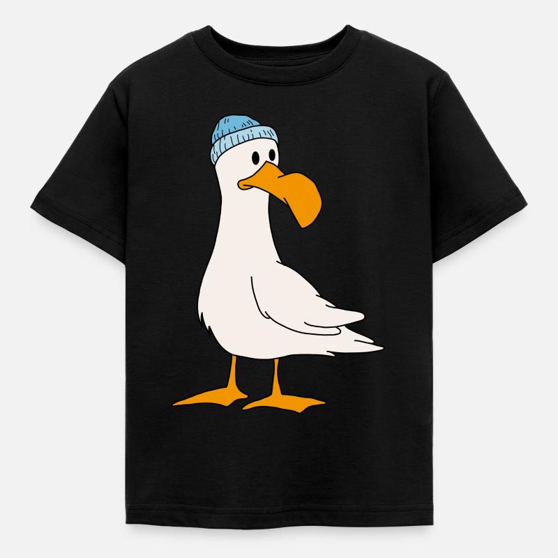 Möwe - Kinder T-Shirt - Schwarz