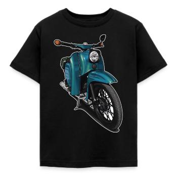Schwalbe (türkis) // Illustration - Kinder T-Shirt - Schwarz - Vorne - AI Model Kid Female (0cm)