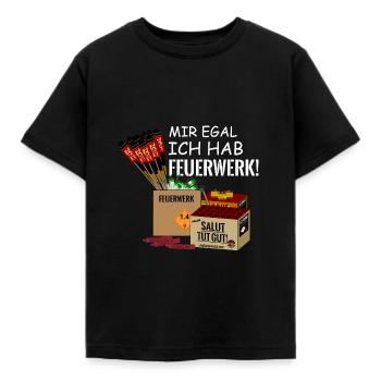 Pyro Ich hab Silvester Feuerwerk - Kinder T-Shirt - Schwarz - Vorne - AI Model Kid Female (0cm)