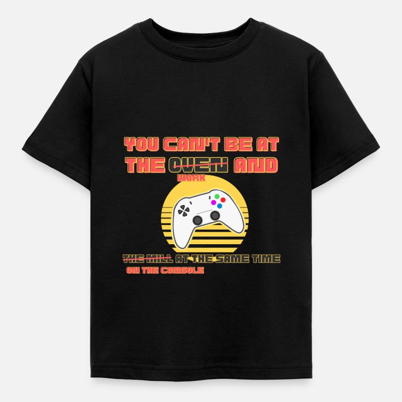 Auf der Konsole und bei der Arbeit - Kinder T-Shirt - Schwarz