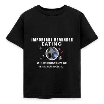 Manger avec le micro allumé - T-shirt Enfant - noir - Devant - AI Model Kid Female (0cm)