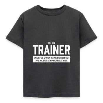 Ich bin Trainer - Kinder T-Shirt - Dunkelgrau - Vorne - AI Model Kid Female (0cm)