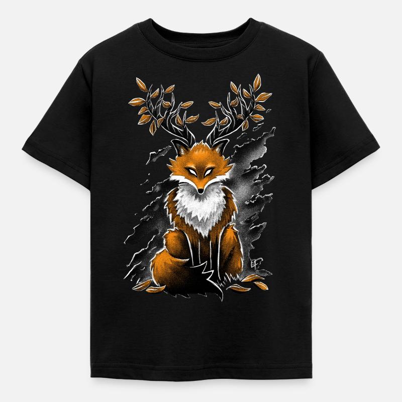 Deer Fox - Kids' T-Shirt - black