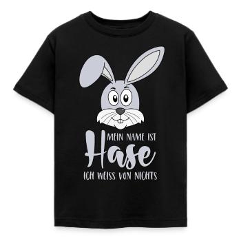 Mein Name ist Hase Ich weiss von nichts - Kinder T-Shirt - Schwarz - Vorne - AI Model Kid Female (0cm)
