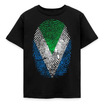 Fingerabdruck Vegan Veganer Fingerprint Geschenk - Kinder T-Shirt - Schwarz - Vorne - AI Model Kid Female (0cm)