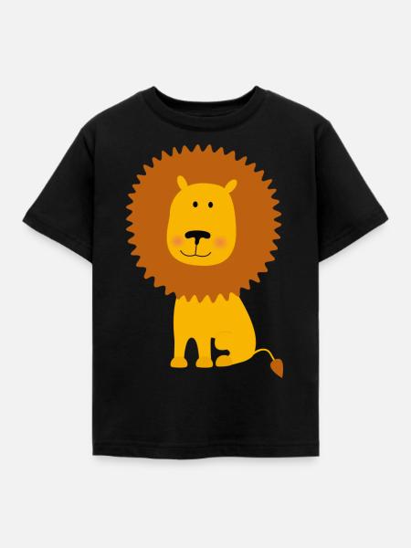 Löwe - Kinder T-Shirt - Schwarz
