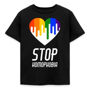 Stop Homophobia LGBT Gay Pride CSD - T-shirt Enfant - noir - Devant - AI Model Kid Female (0cm)