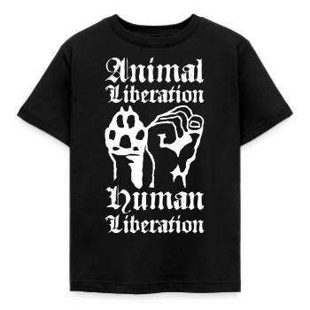 Libération animale libération humaine - T-shirt Enfant - noir - Devant - AI Model Kid Female (0cm)