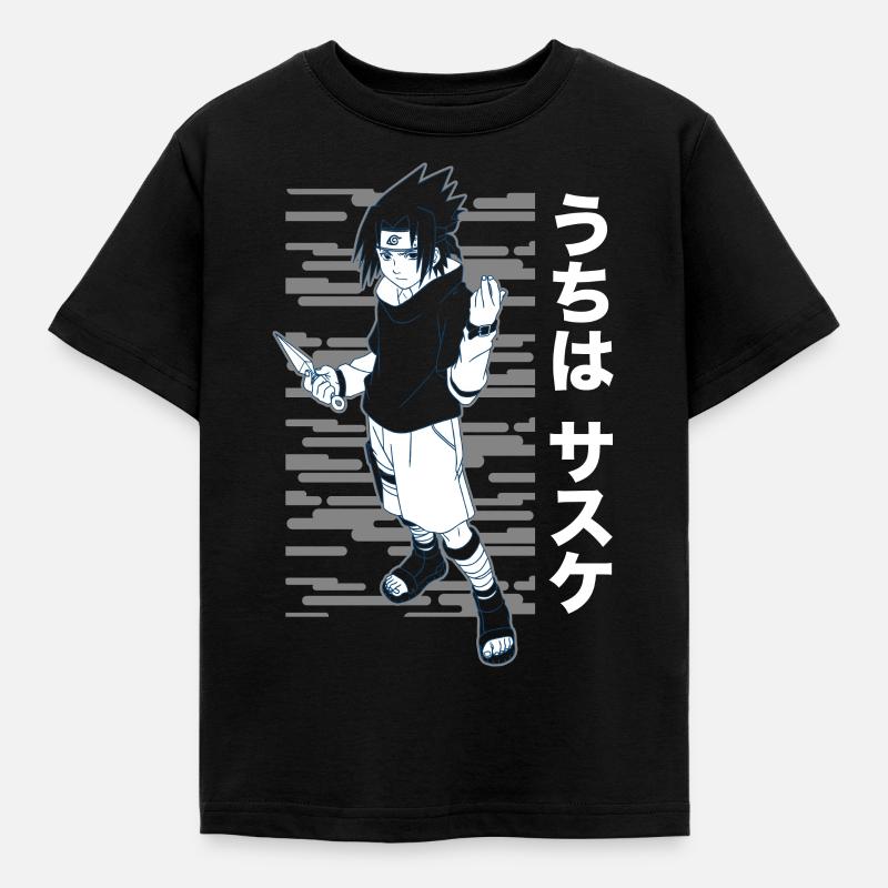 Naruto Cool Design Avec Sasuke - T-shirt Enfant - noir