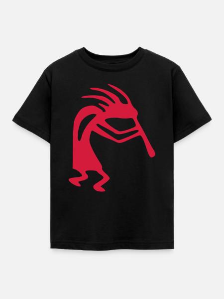 petroglyphe flötenspieler - Kinder T-Shirt - Schwarz