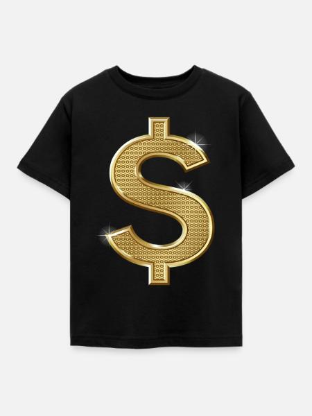 Dollarzeichen - Kinder T-Shirt - Schwarz