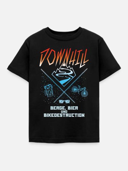 downhill - Kinder T-Shirt - Schwarz