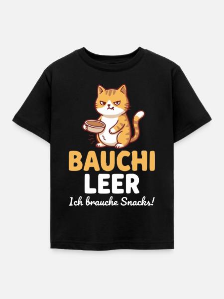 Bauchi leer Katze mit Kaffee - Kinder T-Shirt - Schwarz
