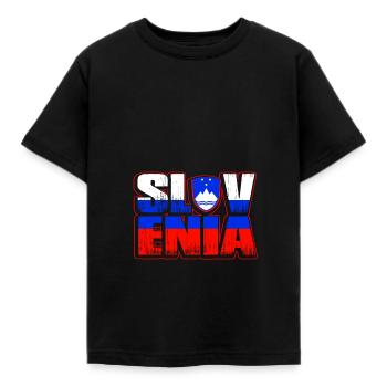Slowenien - Kinder T-Shirt - Schwarz - Vorne - AI Model Kid Female (0cm)