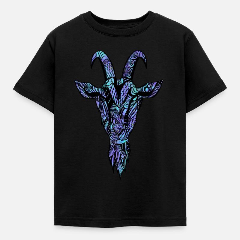 Ziege - Kinder T-Shirt - Schwarz