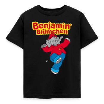 Benjamin Blümchen ist fröhlich - Kinder T-Shirt - Schwarz - Vorne - AI Model Kid Female (0cm)