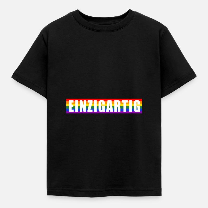 Einzigartig LGBT Gay Pride CSD Queer Regenbogen - Kinder T-Shirt - Schwarz